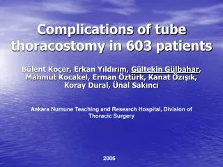 Complications of tube thoracostomy in 603 patients