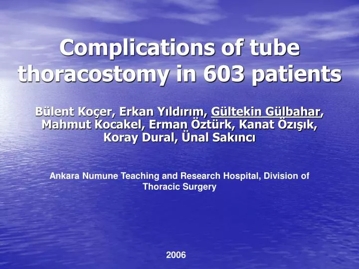 complications of tube thoracostomy in 603 patients