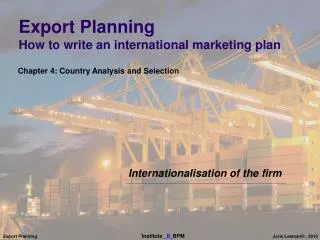 Export Planning How to write an international marketing plan
