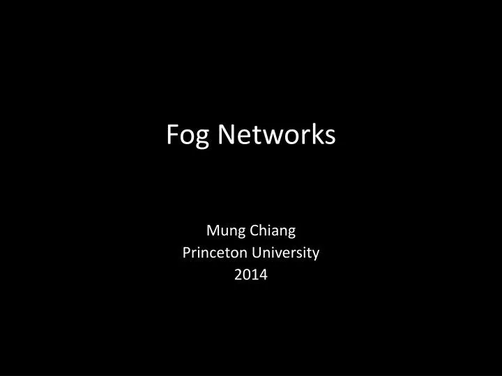 fog networks