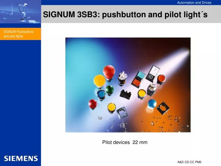 signum 3sb3 pushbutton and pilot light s