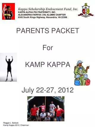 PARENTS PACKET For KAMP KAPPA July 22-27, 2012