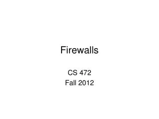 Firewalls