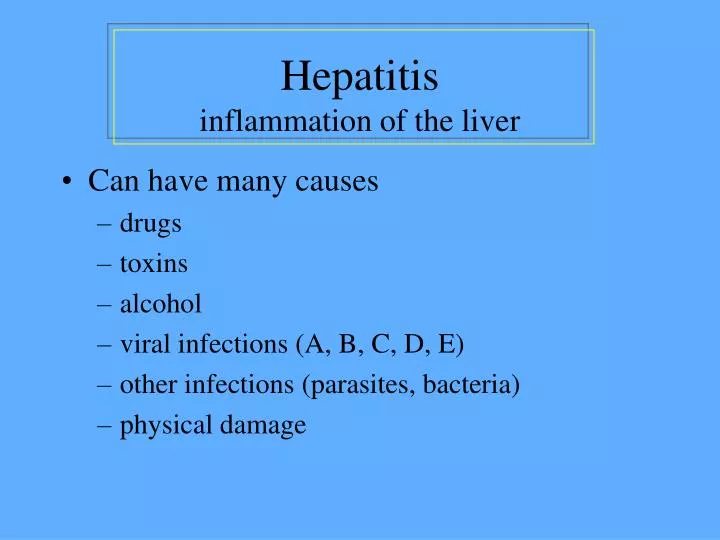 hepatitis inflammation of the liver