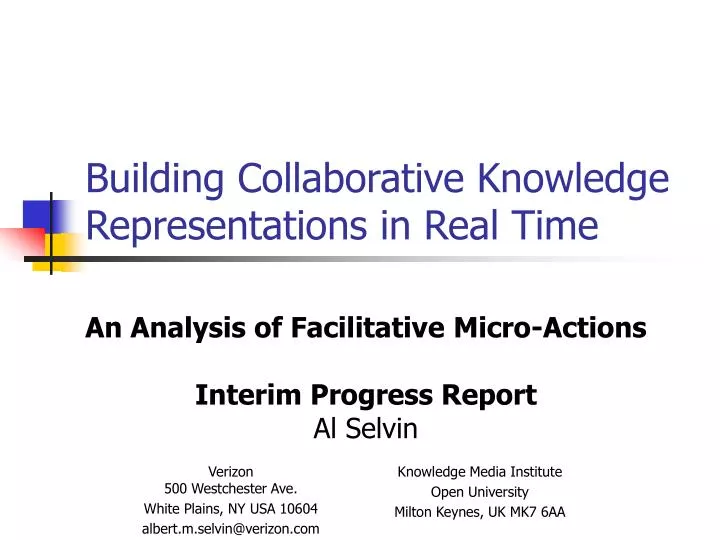 building collaborative knowledge representations in real time