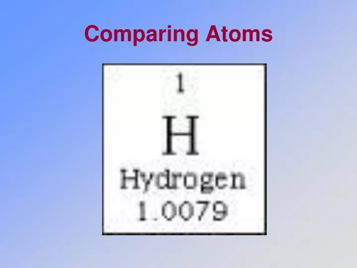 comparing atoms