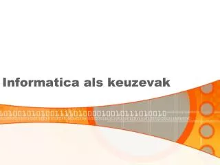 informatica als keuzevak