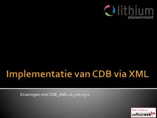 ervaringen met cdb xml v2 3 en v3 0