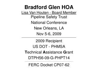 Bradford Glen HOA Lisa Van Houten - Board Member