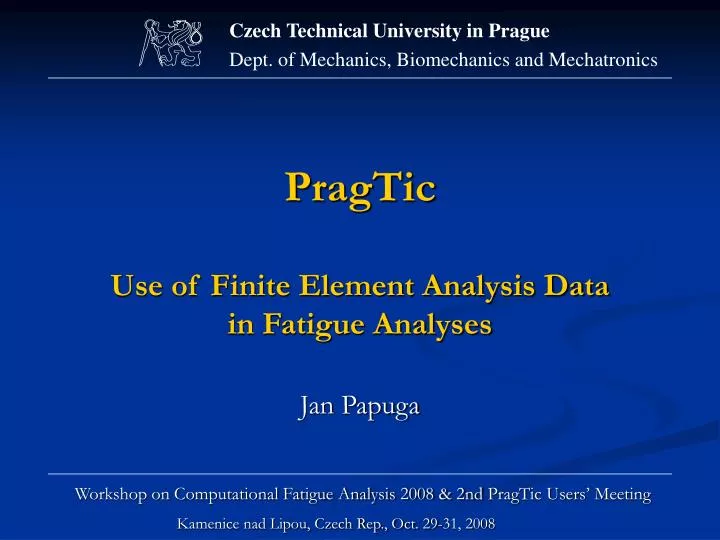 pragtic use of finite element analysis data in fatigue analyses