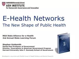 E-Health Networks The New Shape of Public Health