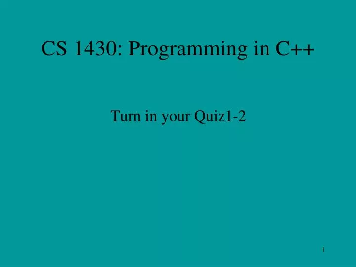 cs 1430 programming in c