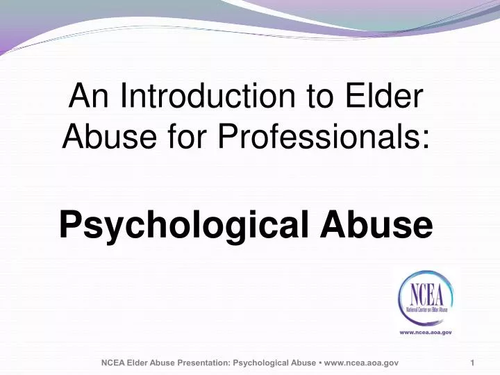 an introduction to elder abuse for professionals psychological abuse