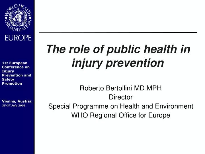 the role of public health in injury prevention