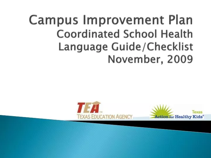 campus improvement plan coordinated school health language guide checklist november 2009