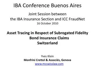 IBA Conference Buenos Aires