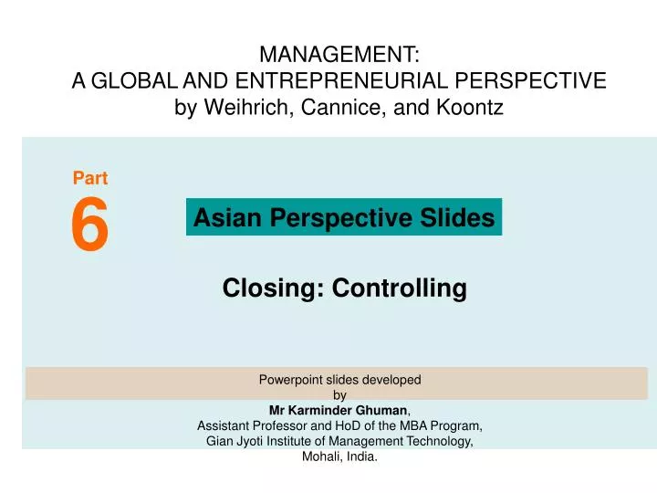 management a global and entrepreneurial perspective by weihrich cannice and koontz