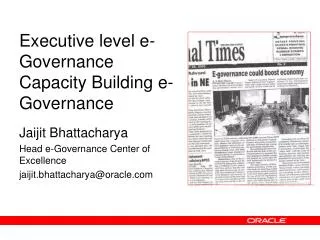 Executive level e-Governance Capacity Building e-Governance