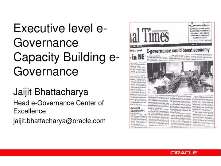 executive level e governance capacity building e governance