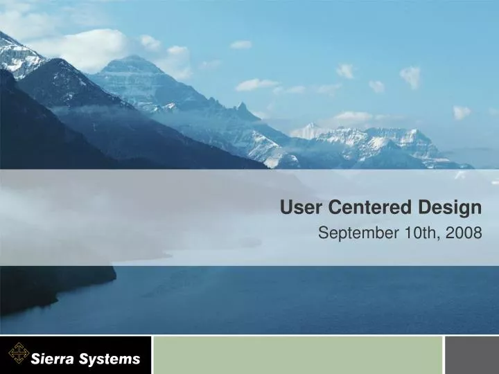 user centered design september 10th 2008
