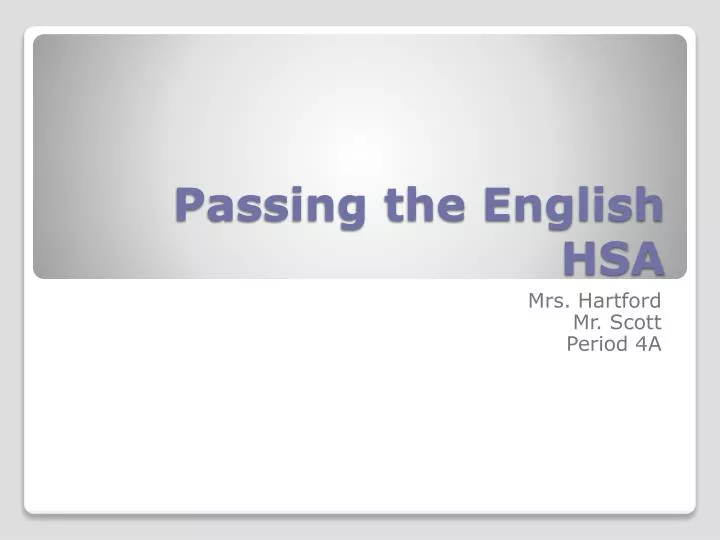 passing the english hsa