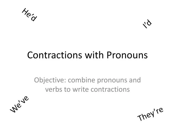 contractions with pronouns