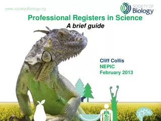 Professional Registers in Science A brief guide