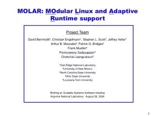 MOLAR: MO dular L inux and A daptive R untime support