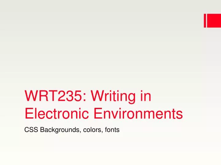 wrt235 writing in electronic environments