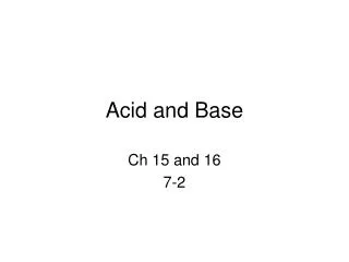 Acid and Base