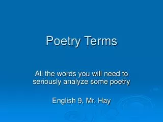 Poetry Terms