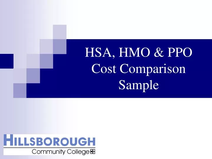 hsa hmo ppo cost comparison sample