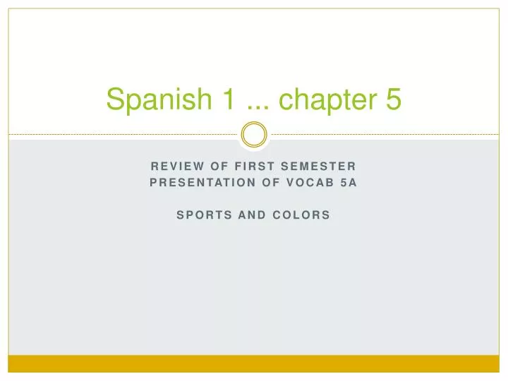 spanish 1 chapter 5