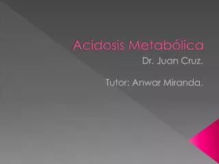acidosis metab lica