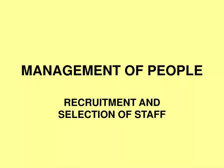 management of people