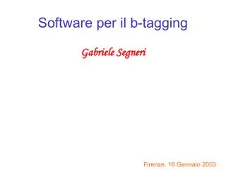 software per il b tagging