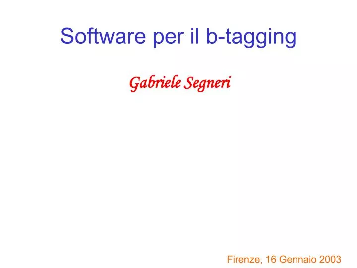 software per il b tagging