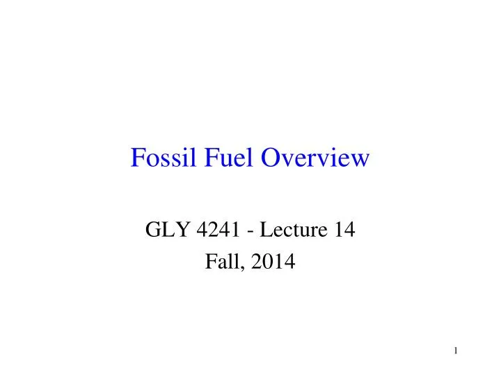 fossil fuel overview