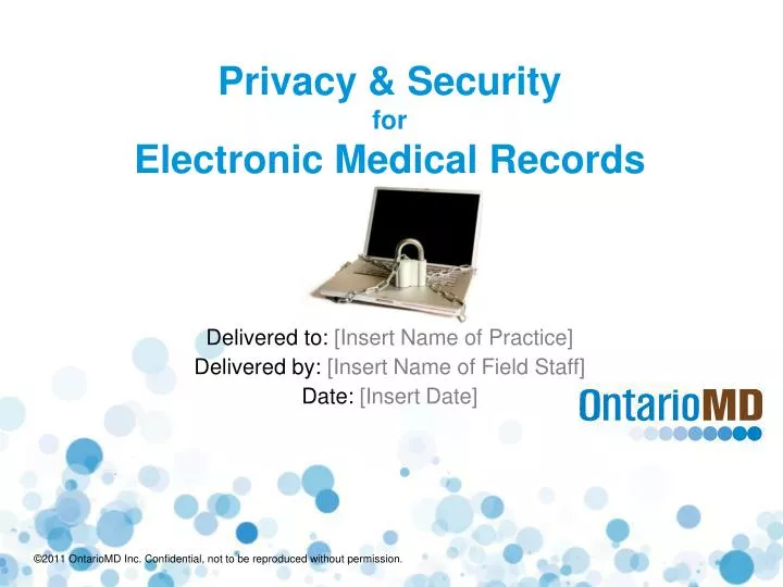 privacy security for electronic medical records