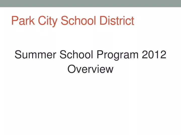 park city school district