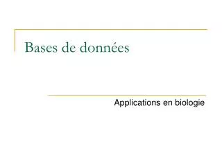 bases de donn es