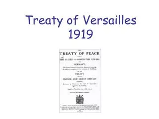 Treaty of Versailles 1919