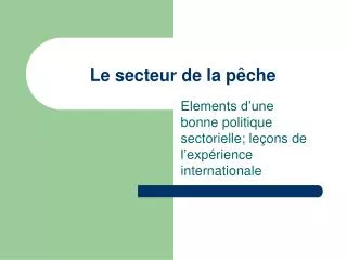 l e s ecteur de l a p che