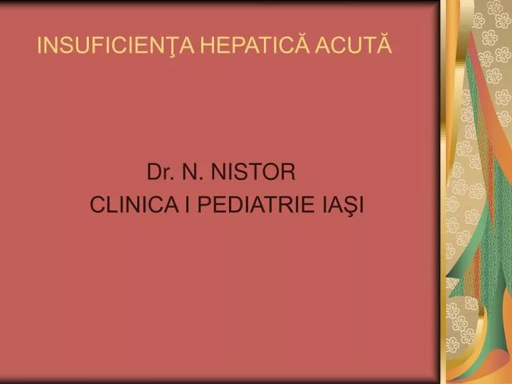 insuficien a hepatic acut