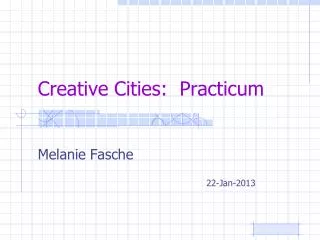 Creative Cities: Practicum