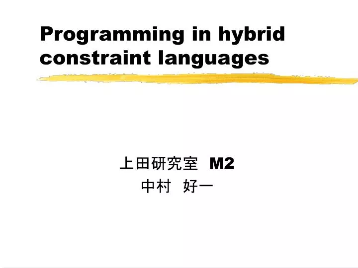 programming in hybrid constraint languages
