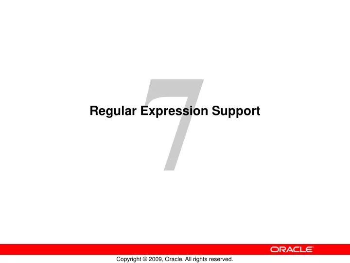 regular expression support