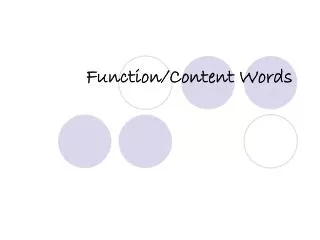 Function/Content Words