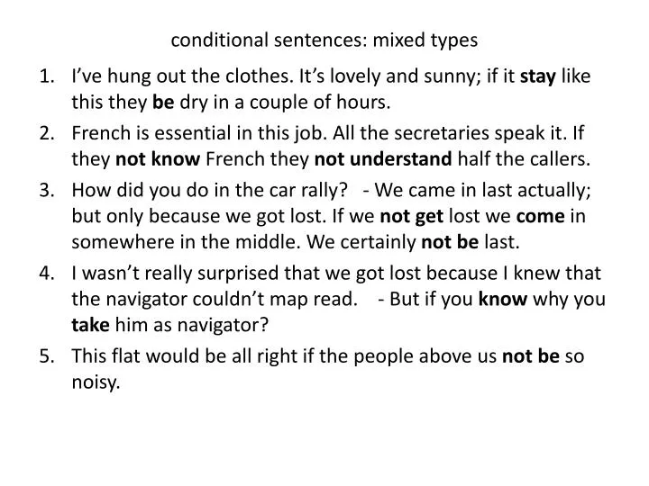 conditional sentences mixed types