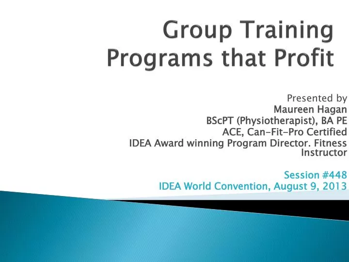 group training programs that profit